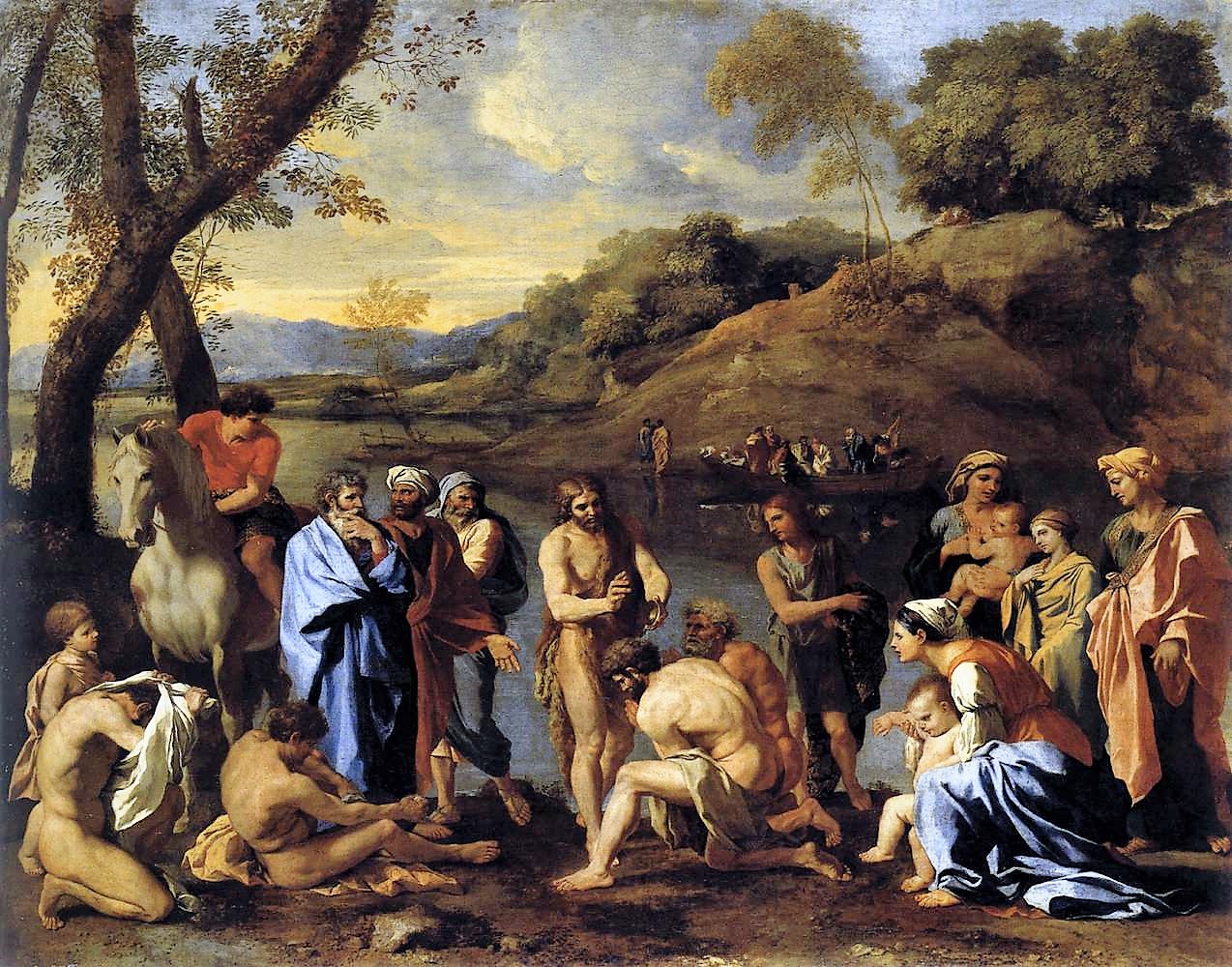 St. John the Baptist Baptizing the People, Nicolas Poussin, ca. 1600